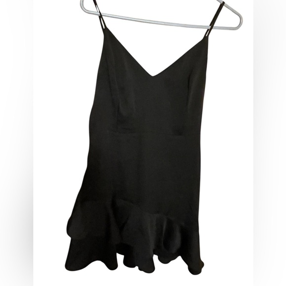 Express Black Sheath, Asymmetrical Romper with Spaghetti Straps-Size Medium Y2K - Picture 3 of 6